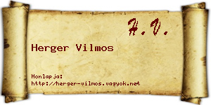 Herger Vilmos névjegykártya